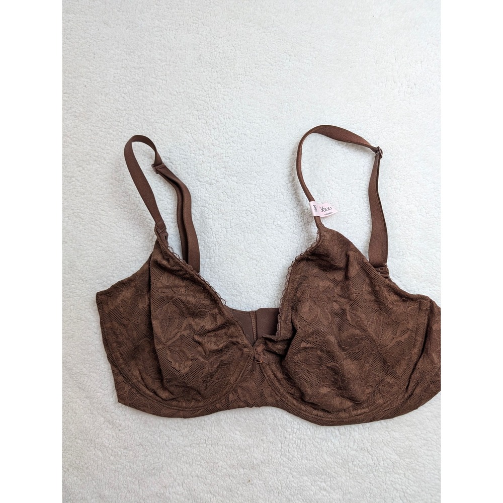 Victoria's Secret brown Lace Unlined Under wire Minimizer Bra 36DD